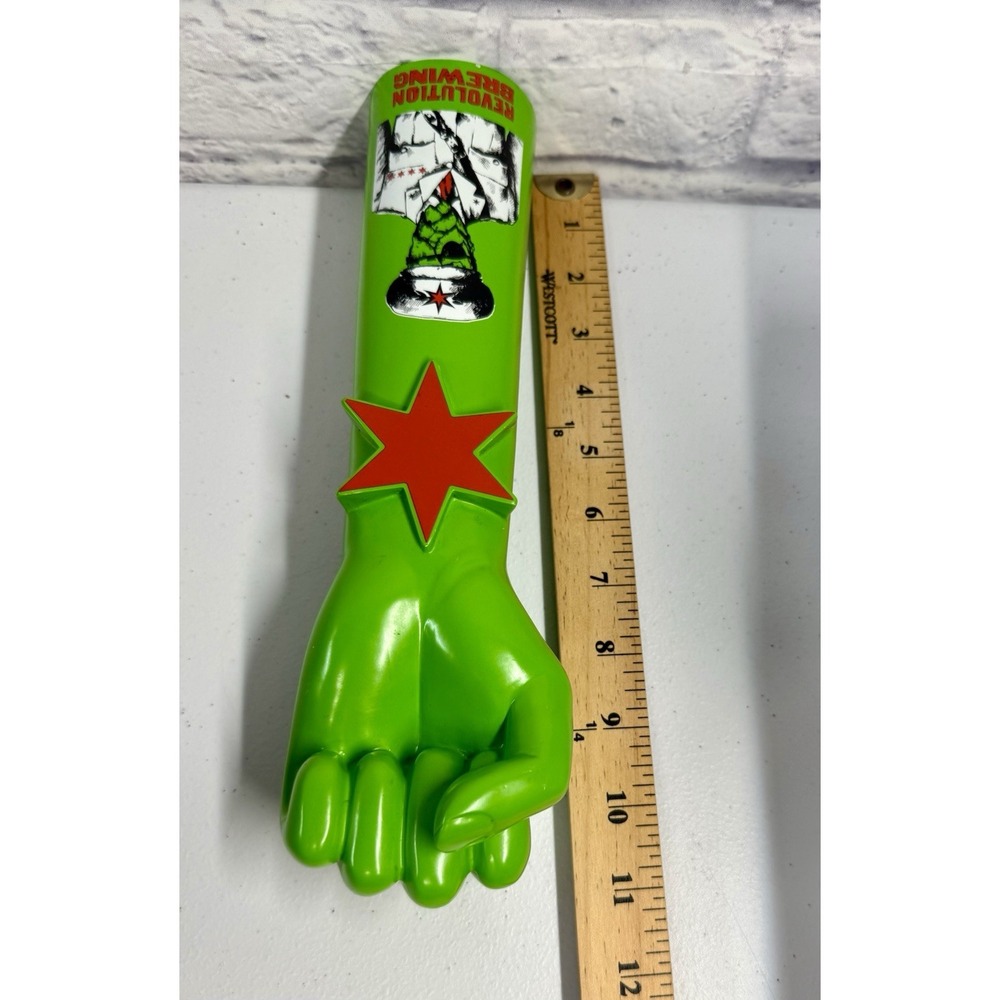 Revolution Brewing Anti-Hero IPA Green Fist 11" Tap Handle - Picture 5 of 5
